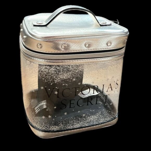 Victorias Secret Metallic Makeup Cosmetic Travel Bag Train case new - Picture 3 of 4
